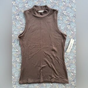 Cyrus Chocolate Ribbed Tank Top